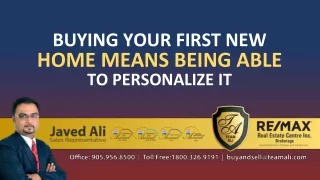 buying your first new home means being able to personalize it