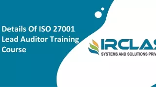 Details Of ISO 27001 Lead Auditor Training Course