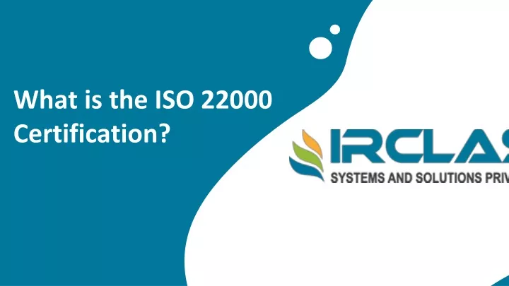 what is the iso 22000 certification