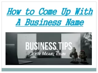 how to come up with a business name