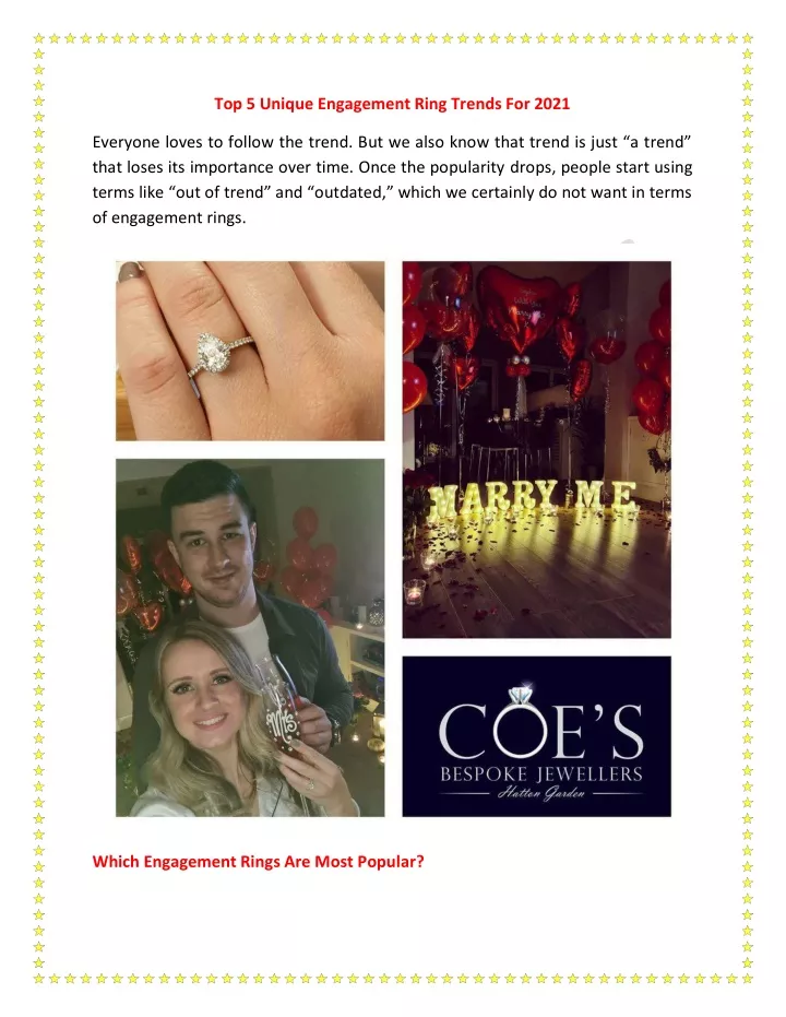 top 5 unique engagement ring trends for 2021