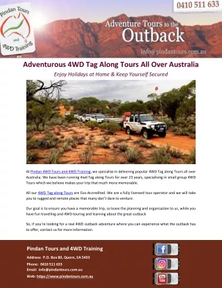 Adventurous 4WD Tag Along Tours All Over Australia