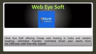 Cheapest Hosting India - Web Eye Soft