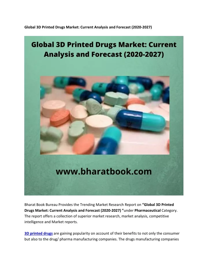 global 3d printed drugs market current analysis