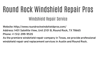 Round Rock Windshield Repair Pros