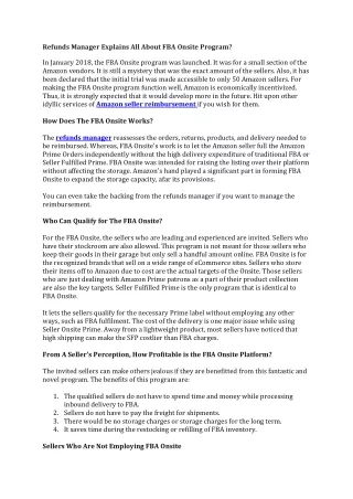 refunds manager explains all about fba onsite