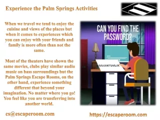 Experience the Palm Springs Activities