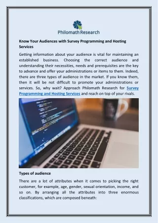 know your audiences with survey programming