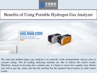 Benefits of Using Portable Hydrogen Gas Analyzer
