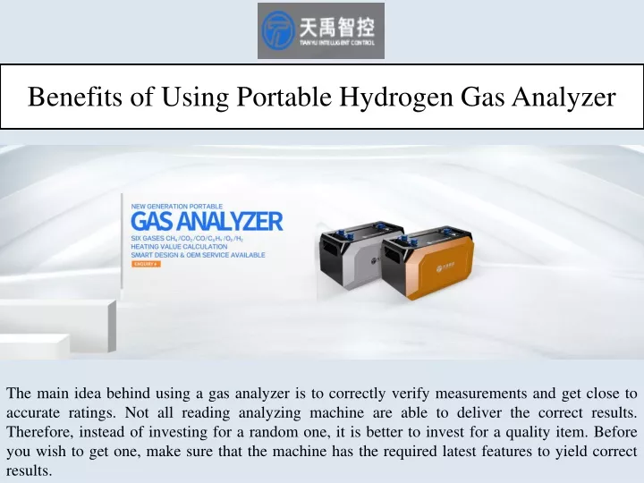 benefits of using portable hydrogen gas analyzer