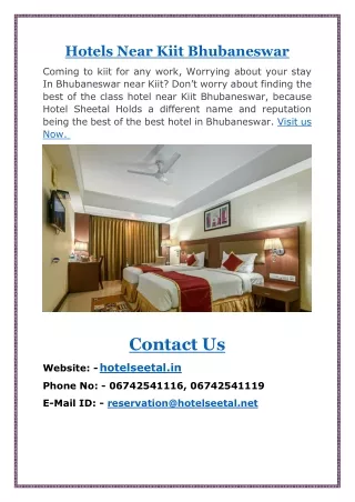 Hotels Near Kiit Bhubaneswar | Hotel Seetal