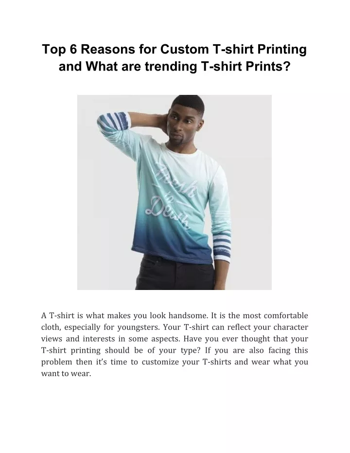 top 6 reasons for custom t shirt printing