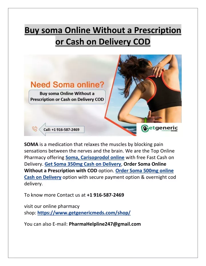 buy soma online without a prescription or cash