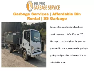 Garbage Services | Affordable Bin Rental | SS Garbage