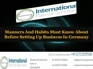 manners and habits must know about before setting