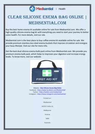 clear silicone enema bag online medisential com