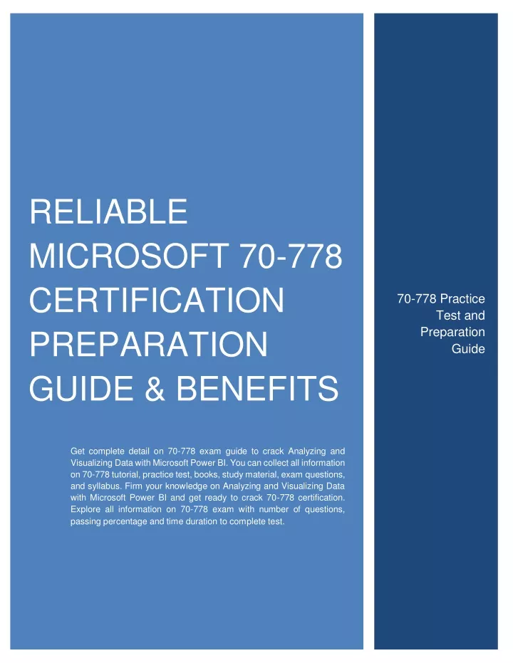 reliable microsoft 70 778 certification