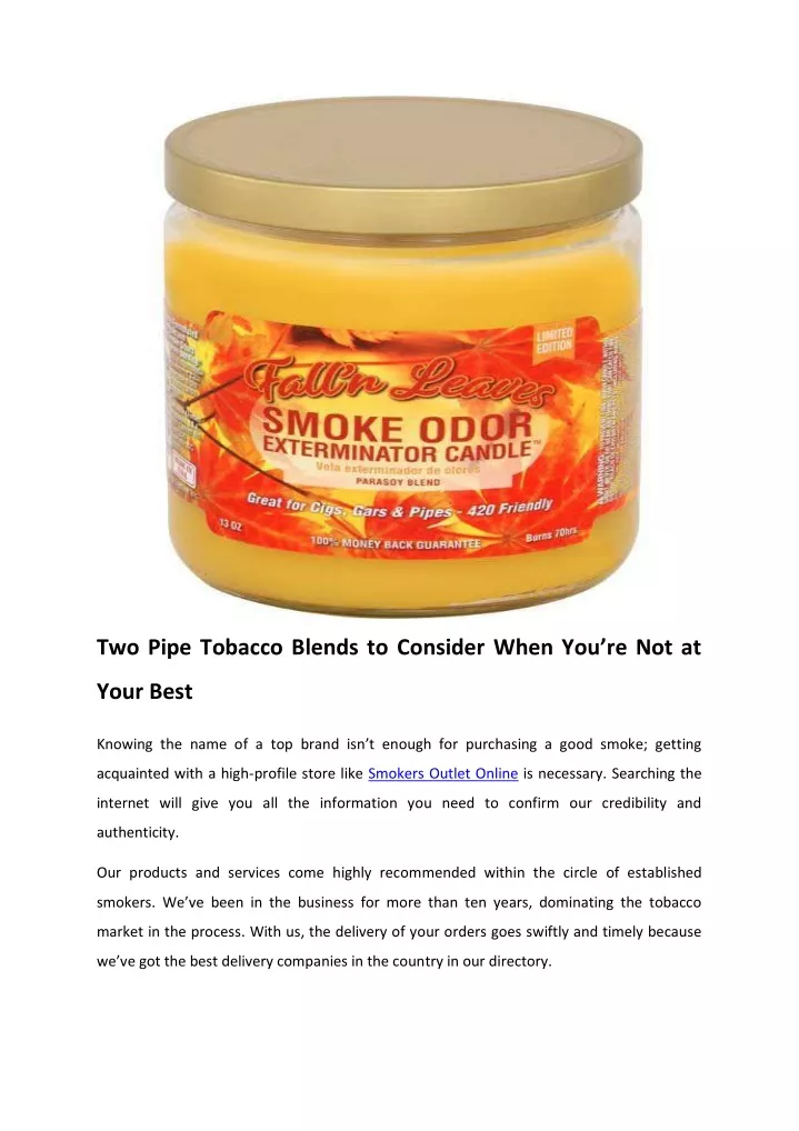 two pipe tobacco blends to consider when