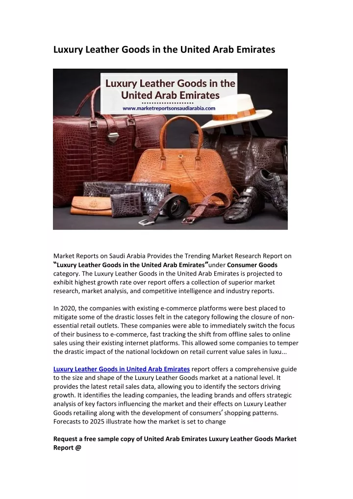 luxury leather goods in the united arab emirates