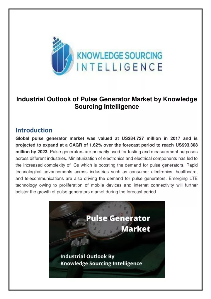 industrial outlook of pulse generator market