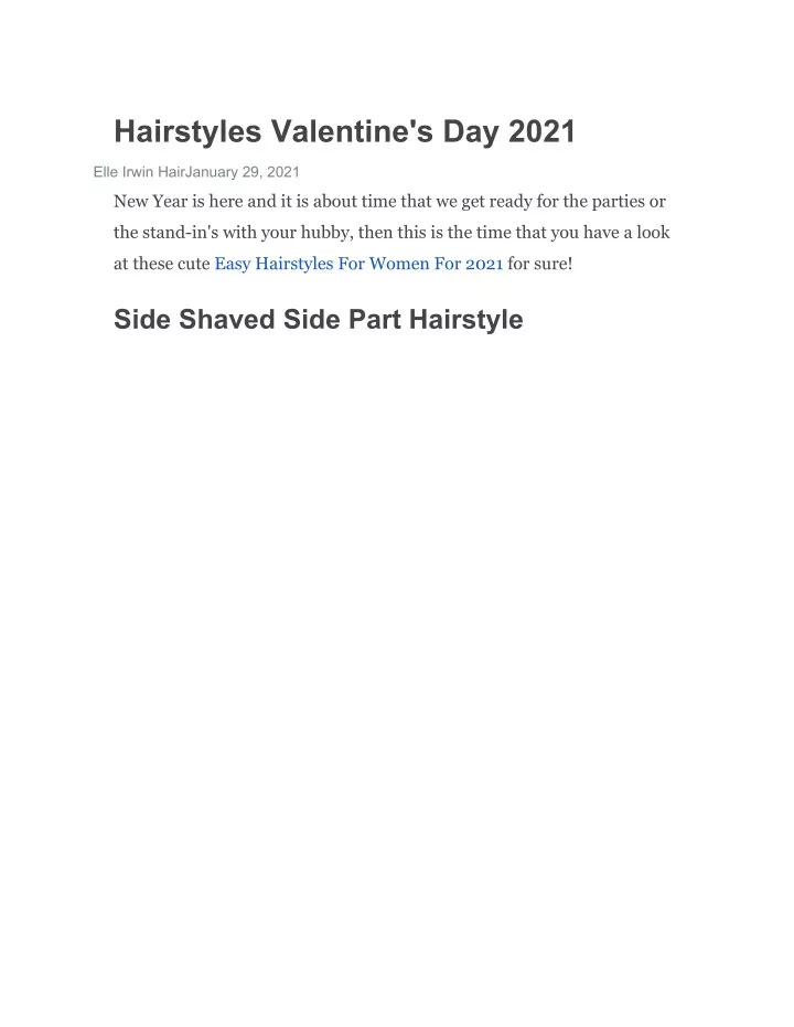 hairstyles valentine s day 2021