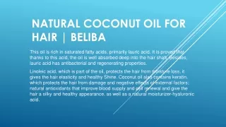 Natural Coconut Oil for Hair
