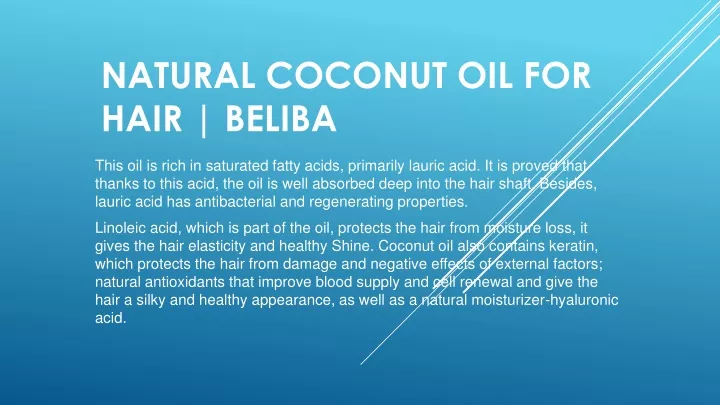 natural coconut oil for hair beliba