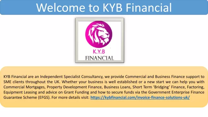 welcome to kyb financial