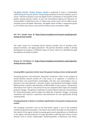the global genetic testing services market