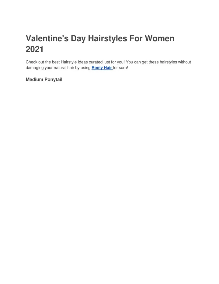 valentine s day hairstyles for women 2021