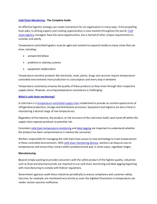 cold chain monitoring the complete guide