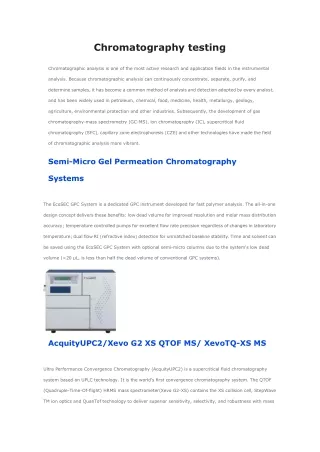 chromatography testing