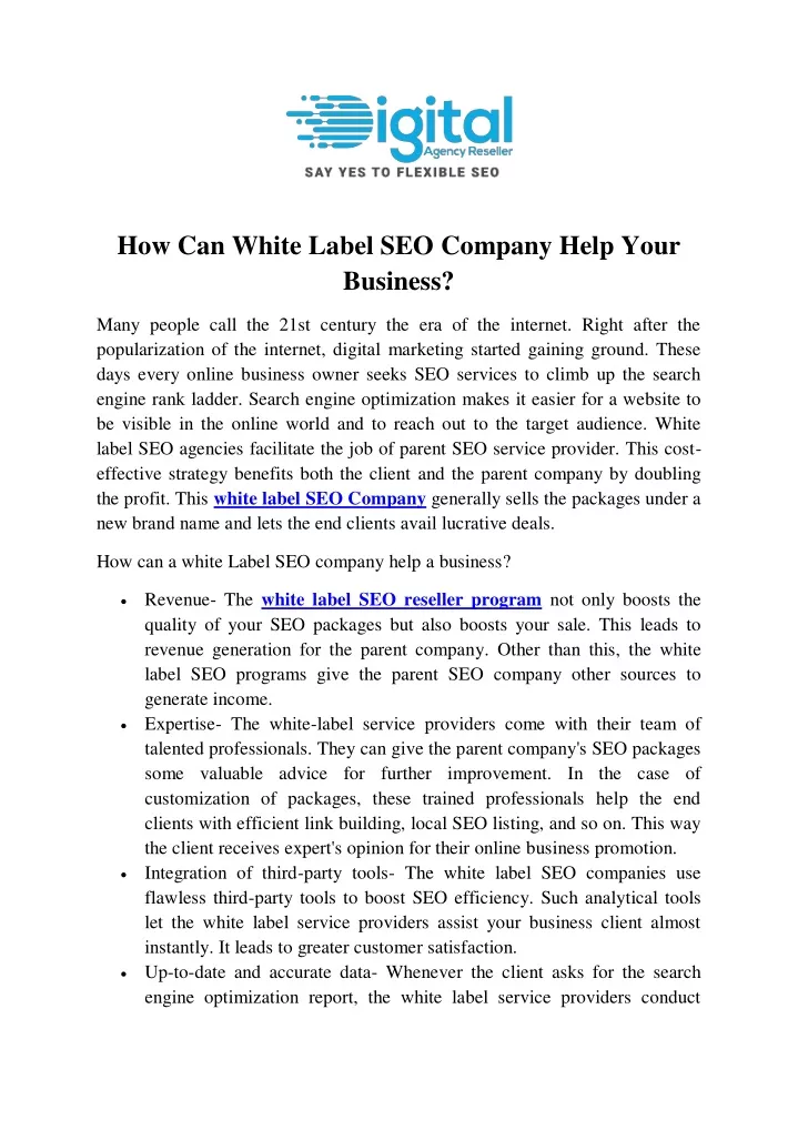 how can white label seo company help your business
