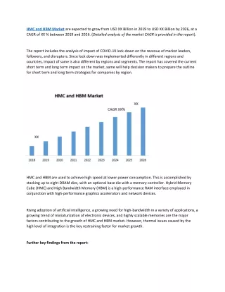 hmc and hbm market are expected to grow from