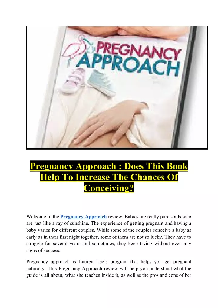 pregnancy approach does this book help