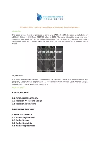 exhaustive study on global grease market