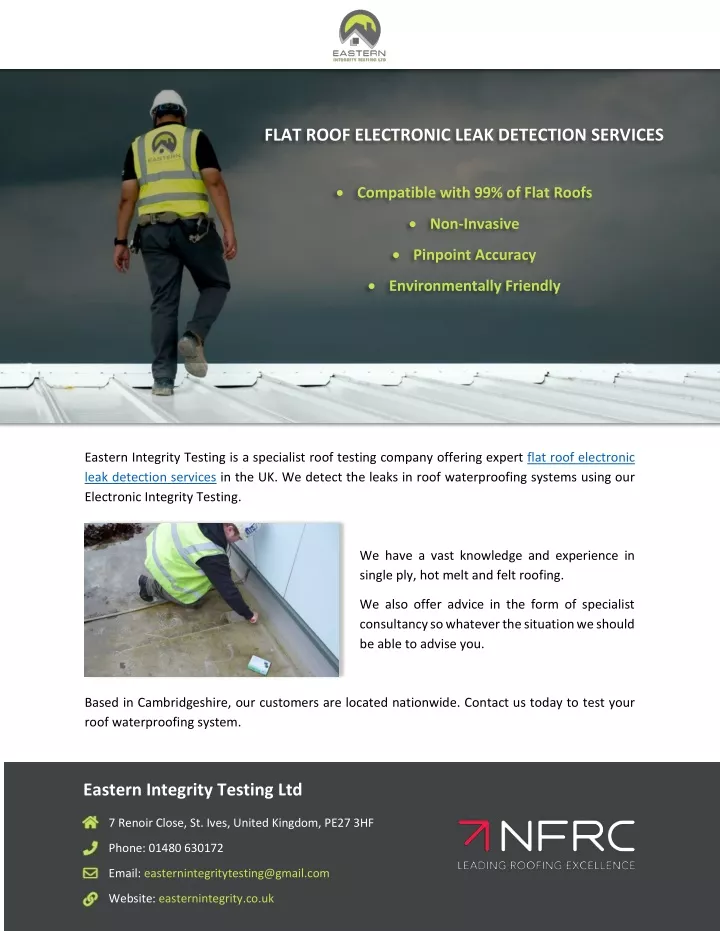 flat roof electronic leak detection services