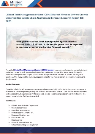 clinical trial management system ctms market