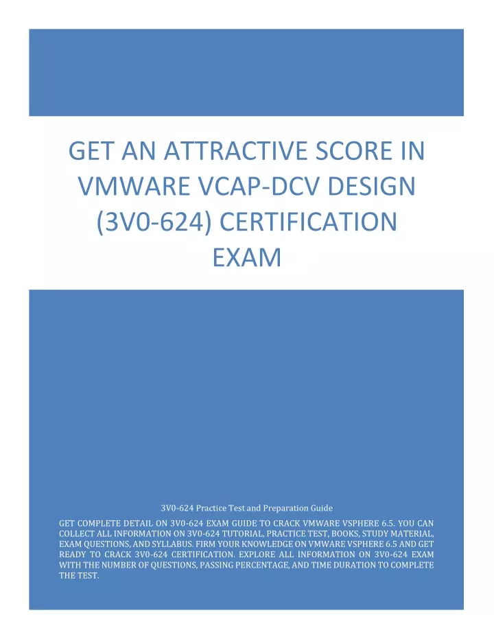 get an attractive score in vmware vcap dcv design