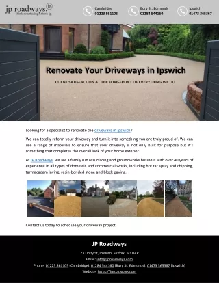 Renovate Your Driveways in Ipswich