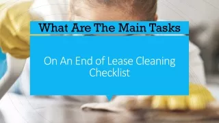 Main Tasks On An End of Lease Cleaning Checklist