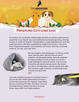 Preserving Cats Long Lives