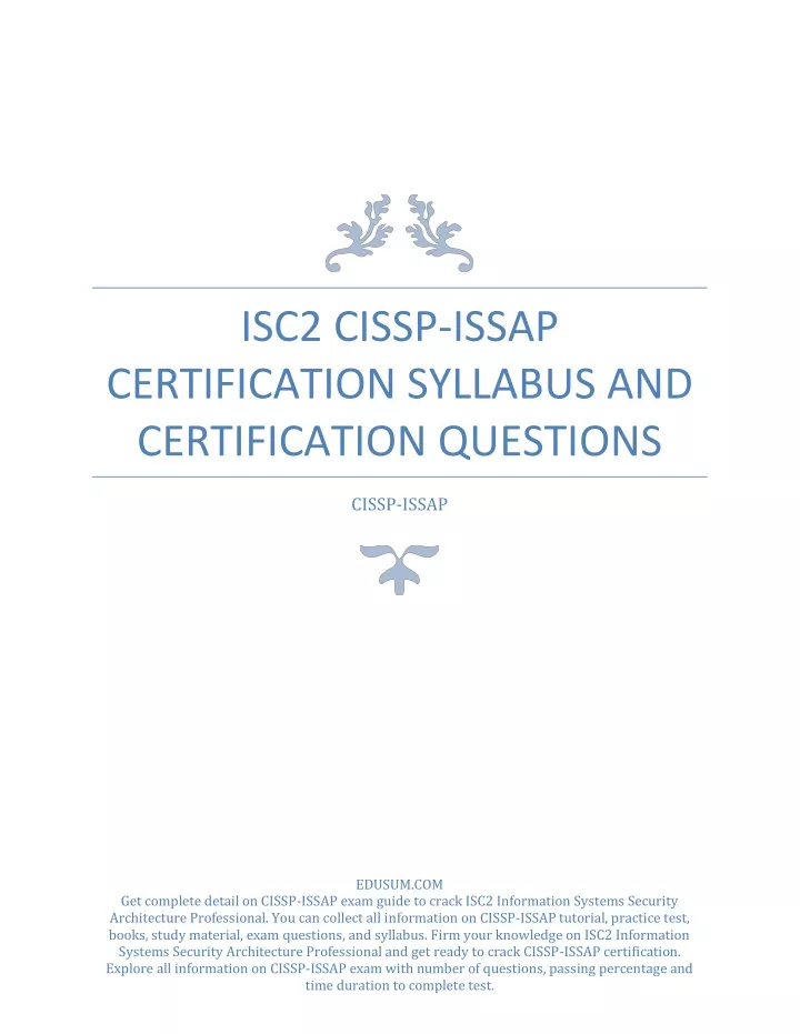 isc2 cissp issap certification syllabus