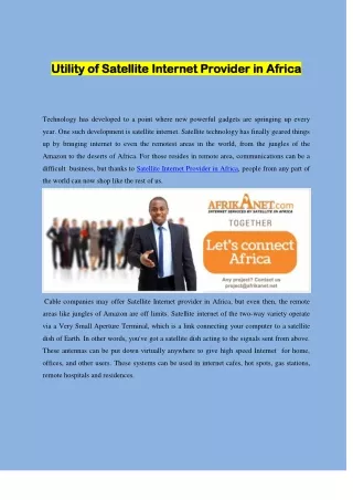 utility of utility of satellite internet provider