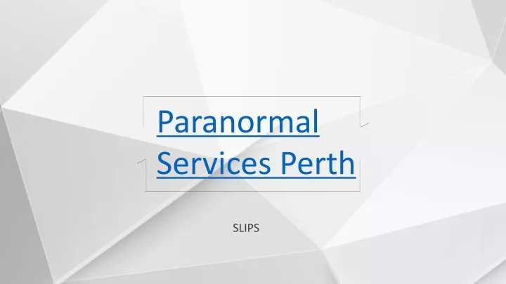 paranormal services perth