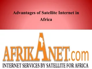 Advantages of Satellite Internet in Africa