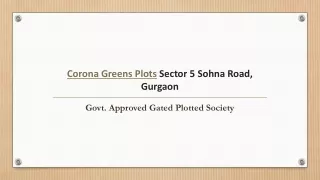 corona greens plots sector 5 sohna road gurgaon