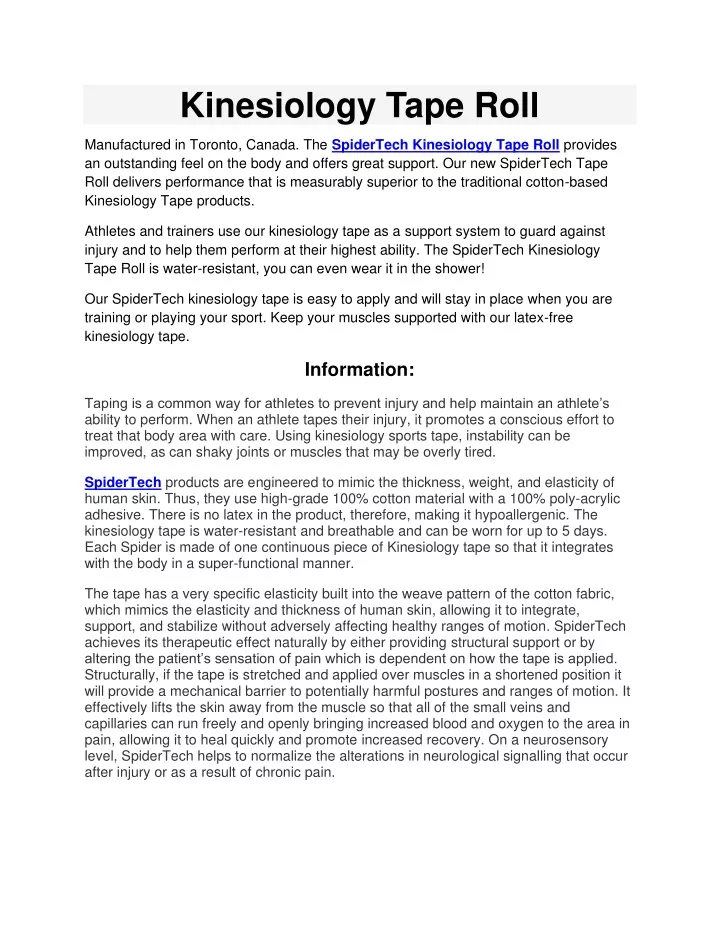 kinesiology tape roll
