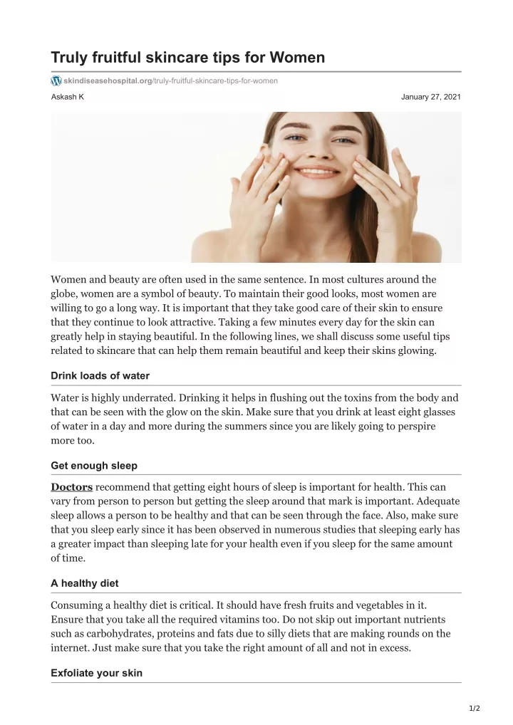 truly fruitful skincare tips for women