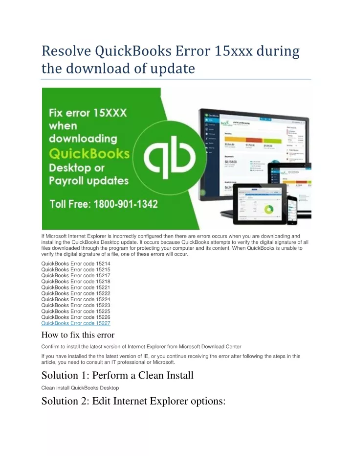 resolve quickbooks error 15xxx during